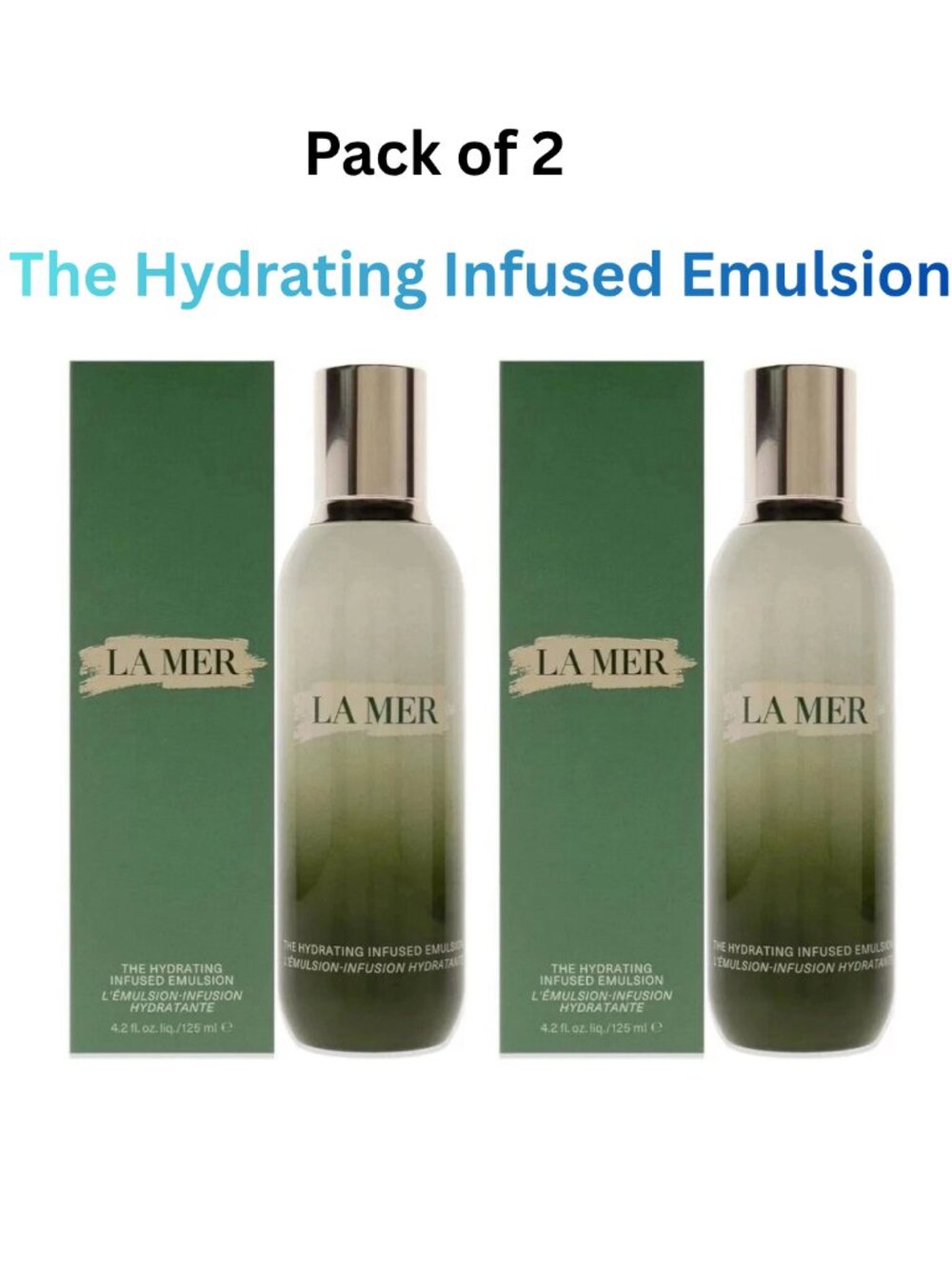 2X LA MER The Hydrating Infused Emulsion - 4.2fl. oz / 125ml - New